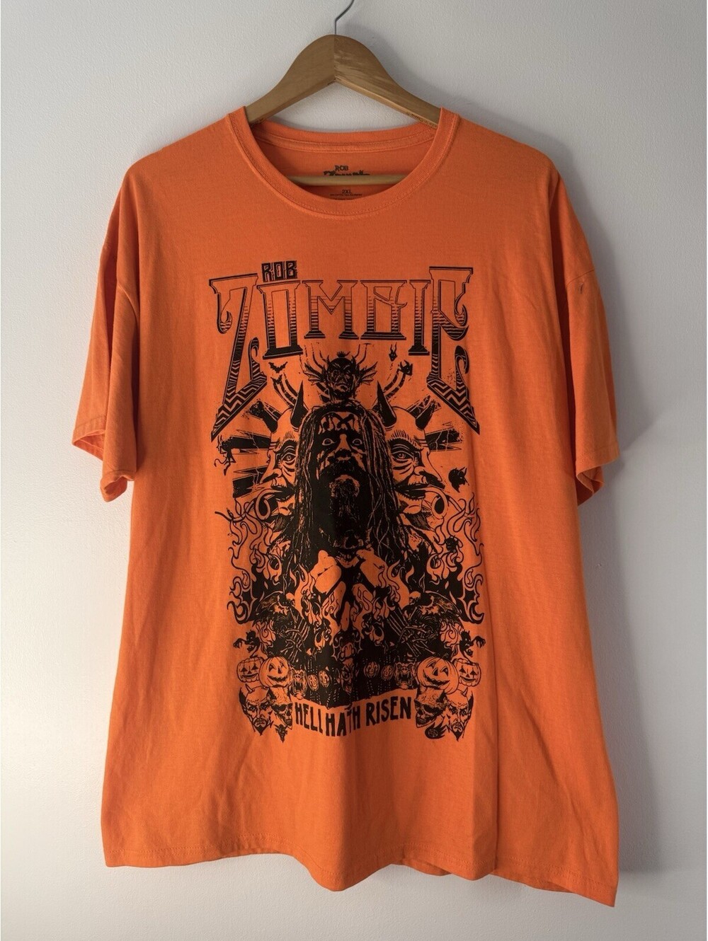 Rob Zombie Hell Hath Risen Orange Graphic T-Shirt Men's 2XL